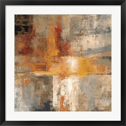 Framed Silver and Amber Crop Print