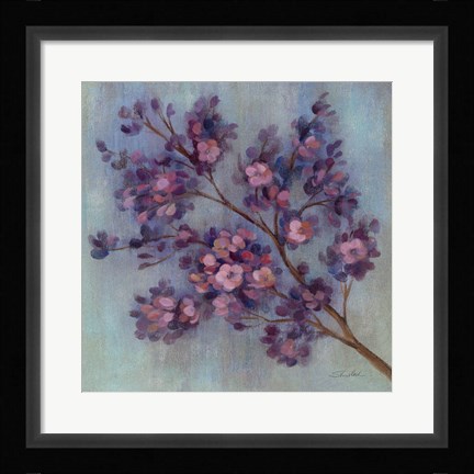 Framed Twilight Cherry Blossoms II Print