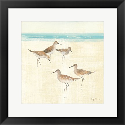 Framed Sand Pipers Square I Print