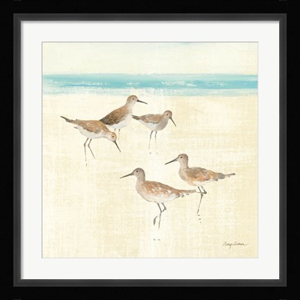 Framed Sand Pipers Square I Print