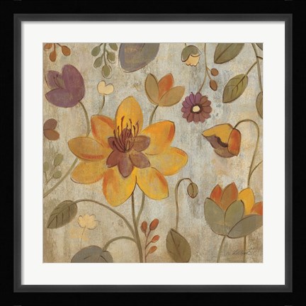 Framed Floral Song II Print