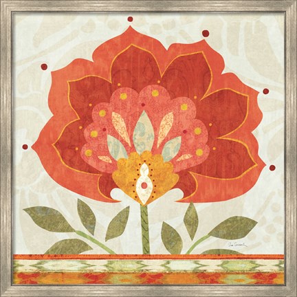 Framed Ikat Bloom I Print