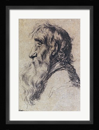 Framed Head of an Old Man Print