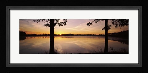 Framed Lake at sunrise, Stephen A. Forbes State Recreation Area, Marion County, Illinois, USA Print
