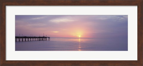 Framed Pier in the ocean at sunset, Caspersen Beach, Sarasota County, Venice, Florida, USA Print
