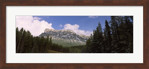 Framed Low angle view of a mountain, Protection Mountain, Bow Valley Parkway, Banff National Park, Alberta, Canada Print