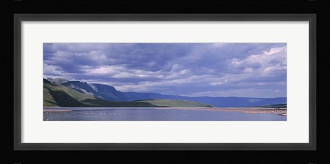 Framed Kenya, Lake Bogoria, Panoramic view of hills around a lake Print