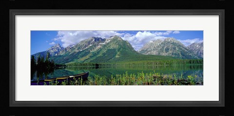 Framed Canoe Leigh Lake, Grand Teton National Park Print