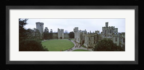 Framed High angle view of buildings in a city, Warwick Castle, Warwickshire, England Print