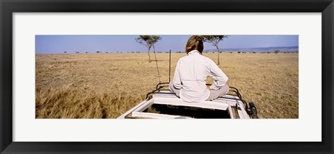 Framed Kenya, Maasai Mara, safari Print