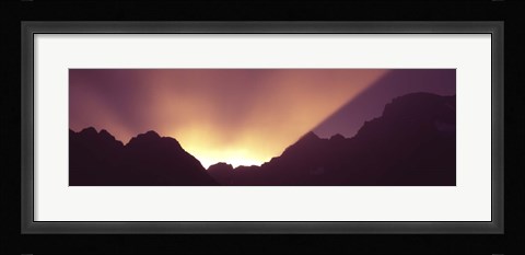 Framed Sunrise over mountains, Grand Teton National Park, Wyoming, USA Print