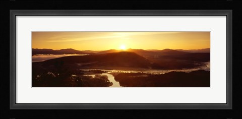 Framed Sunrise over mountains, Snake River, Signal Mountain, Grand Teton National Park, Wyoming, USA Print