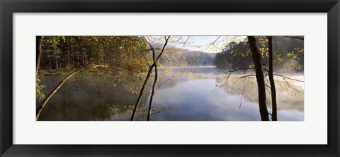 Framed Morning mist around a lake, Lake Vesuvius, Wayne National Forest, Ohio, USA Print