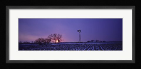 Framed Windmill in a field, Illinois, USA Print