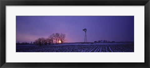 Framed Windmill in a field, Illinois, USA Print