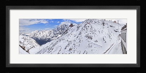Framed Snow covered mountain range, Stelvio Pass, Italy Print
