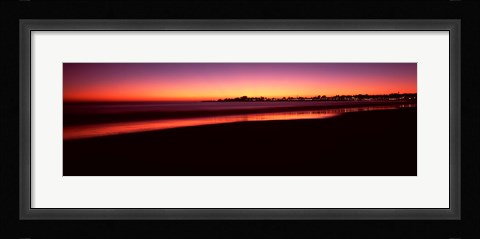 Framed Beach at sunset, Santa Cruz, Santa Cruz County, California, USA Print