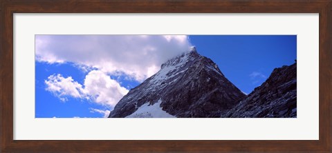 Framed Low angle view of a mountain peak, Mt Matterhorn, Zermatt, Valais Canton, Switzerland Print