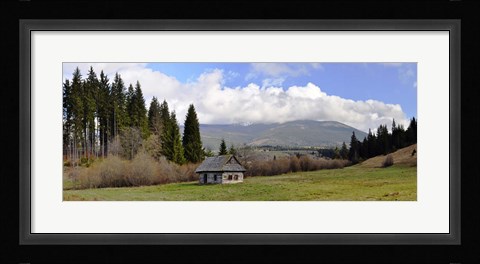 Framed Old wooden home on a mountain, Slovakia Print