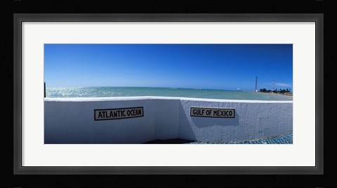 Framed Junction of Atlantic Ocean and Gulf of Mexico, Key West, Monroe County, Florida, USA Print