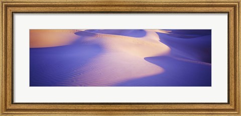 Framed Sand dunes at sunset, Stovepipe Wells, Death Valley, California, USA Print