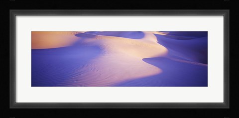 Framed Sand dunes at sunset, Stovepipe Wells, Death Valley, California, USA Print