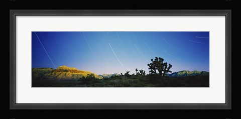 Framed Star trails over Red Rock Canyon National Conservation Area, Nevada, USA Print