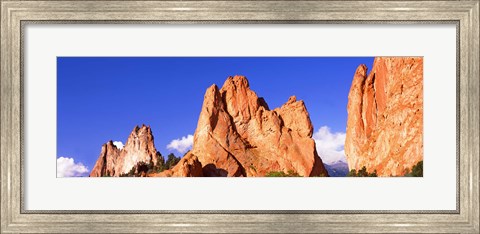 Framed Low angle view of rock formations, Garden of The Gods, Colorado Springs, Colorado, USA Print