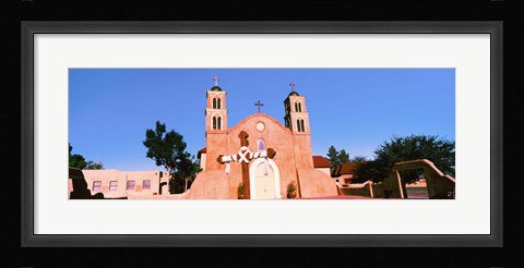 Framed Church in a city, San Miguel Mission, Socorro, New Mexico, USA Print