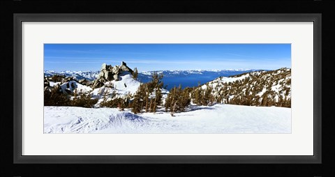 Framed Trees on a snow covered landscape, Heavenly Mountain Resort, Lake Tahoe, California-Nevada Border, USA Print