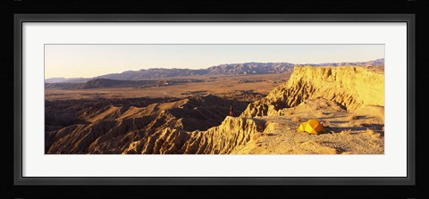 Framed Person Camping on Cliff, Anza Borrego Desert State Park, California Print