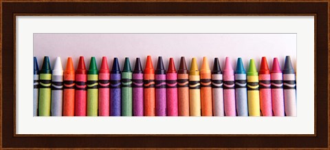 Framed Close-up of assorted wax crayons Print