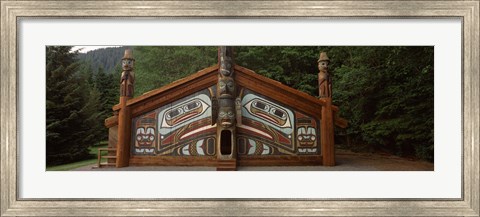 Framed Facade of a Clan House, Totem Bight State Historical Park, Ketchikan, Alaska, USA Print