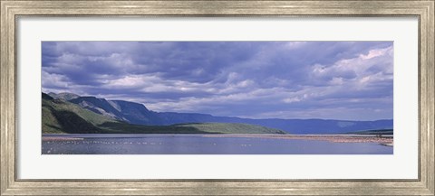 Framed Kenya, Lake Bogoria, Panoramic view of hills around a lake Print