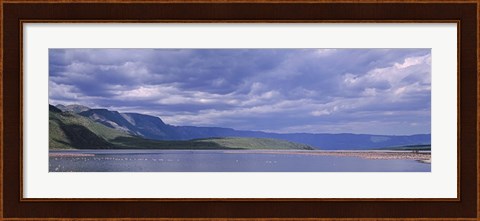 Framed Kenya, Lake Bogoria, Panoramic view of hills around a lake Print
