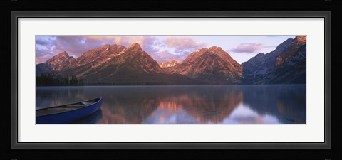 Framed Reflection of mountains in a lake, Leigh Lake, Grand Teton National Park, Wyoming, USA Print