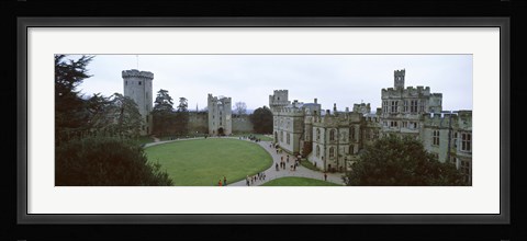 Framed High angle view of buildings in a city, Warwick Castle, Warwickshire, England Print