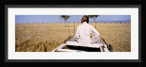 Framed Kenya, Maasai Mara, safari Print