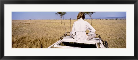 Framed Kenya, Maasai Mara, safari Print