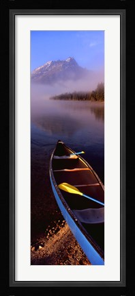 Framed Canoe and Leigh Lake in the Fog, Grand Teton National Park, Wyoming Print