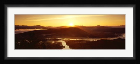 Framed Sunrise over mountains, Snake River, Signal Mountain, Grand Teton National Park, Wyoming, USA Print