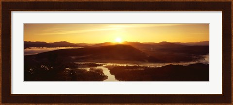 Framed Sunrise over mountains, Snake River, Signal Mountain, Grand Teton National Park, Wyoming, USA Print