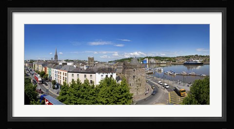 Framed Quayside, Reginald's Tower, River Suir, Waterford City, County Waterford, Republic of Ireland Print