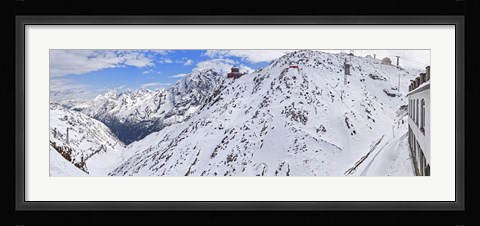 Framed Snow covered mountain range, Stelvio Pass, Italy Print