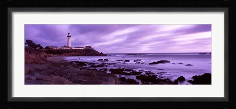 Framed Lighthouse on the coast, Pigeon Point Lighthouse, California, USA Print