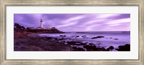 Framed Lighthouse on the coast, Pigeon Point Lighthouse, California, USA Print