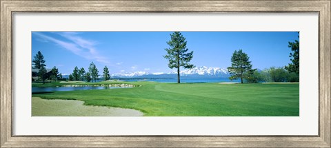Framed Sand trap in a golf course, Edgewood Tahoe Golf Course, Stateline, Douglas County, Nevada Print