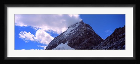 Framed Low angle view of a mountain peak, Mt Matterhorn, Zermatt, Valais Canton, Switzerland Print