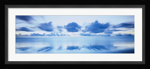 Framed Reflection of clouds on water, Foxton Beach, Levin, Wellington, Manawatu-Wanganui, North Island, New Zealand Print