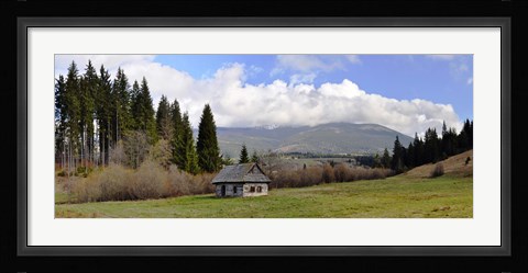 Framed Old wooden home on a mountain, Slovakia Print